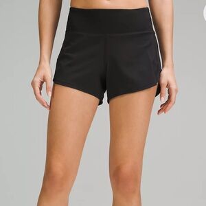 Black Lululemon Speed Up Mid-Rise Lined Short 4" Size 6
